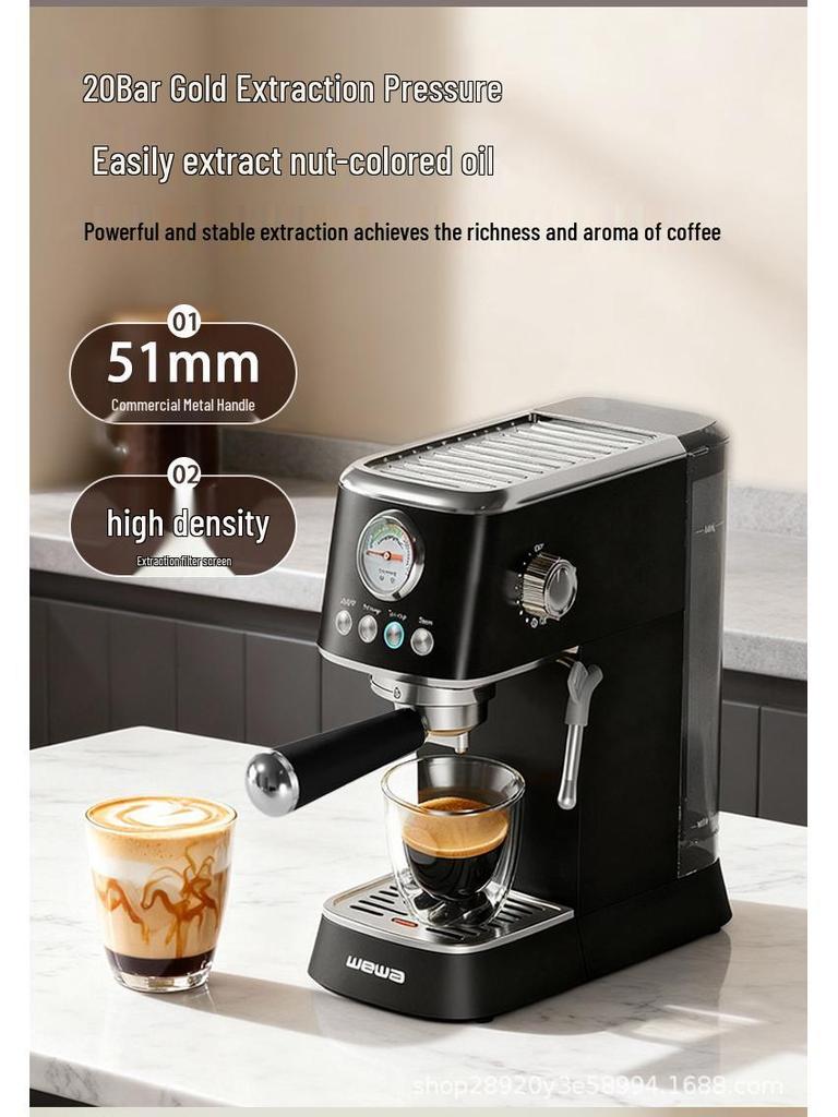 Italian Home Espresso Maker with High-Pressure Pump for DIY Coffee and Milk Frothing