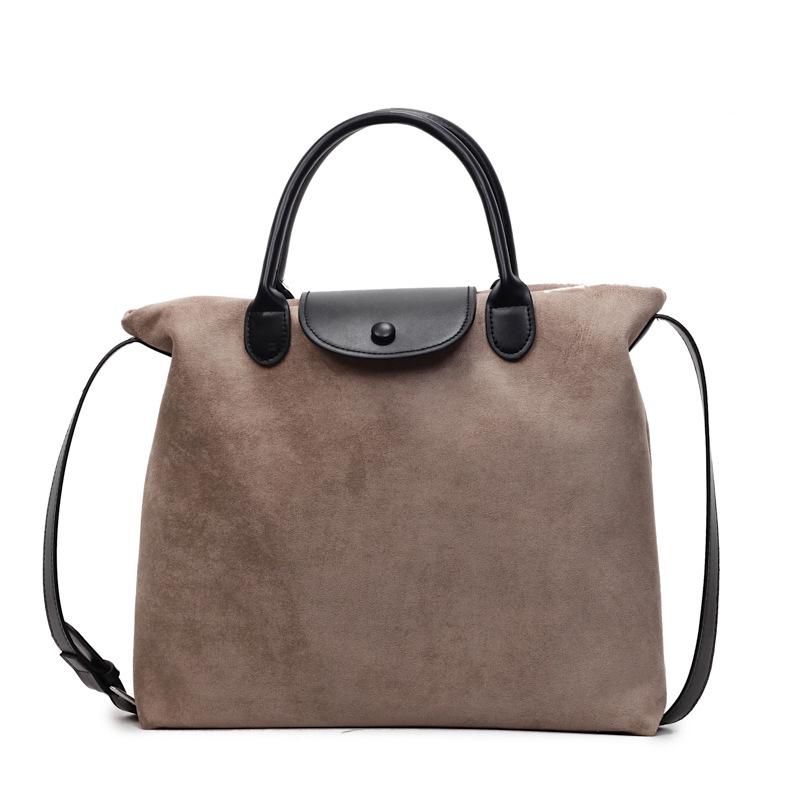 

Повседневная сумка большой вместимости для поездок на работу, женская новая осенне-зимняя замшевая сумка-тоут, сумка-мессенджер для студентов колледжа хаки