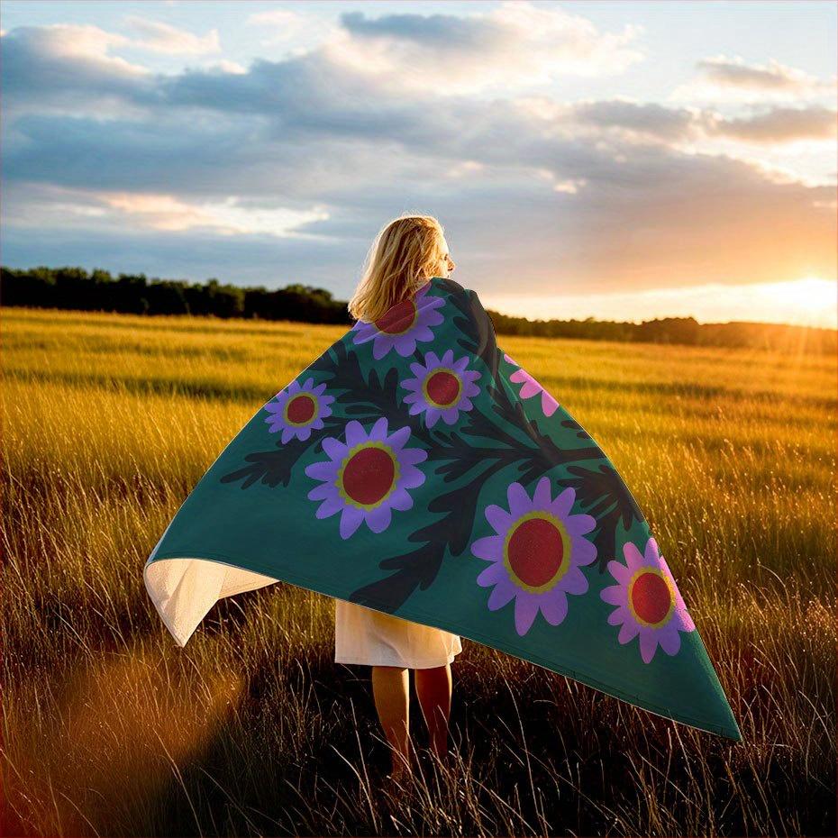 Vintage Floral Meadow Blanket Reversible Flannel Throw for Cottagecore Charm AllSeason Comfort Nostalgic Beauty Gift