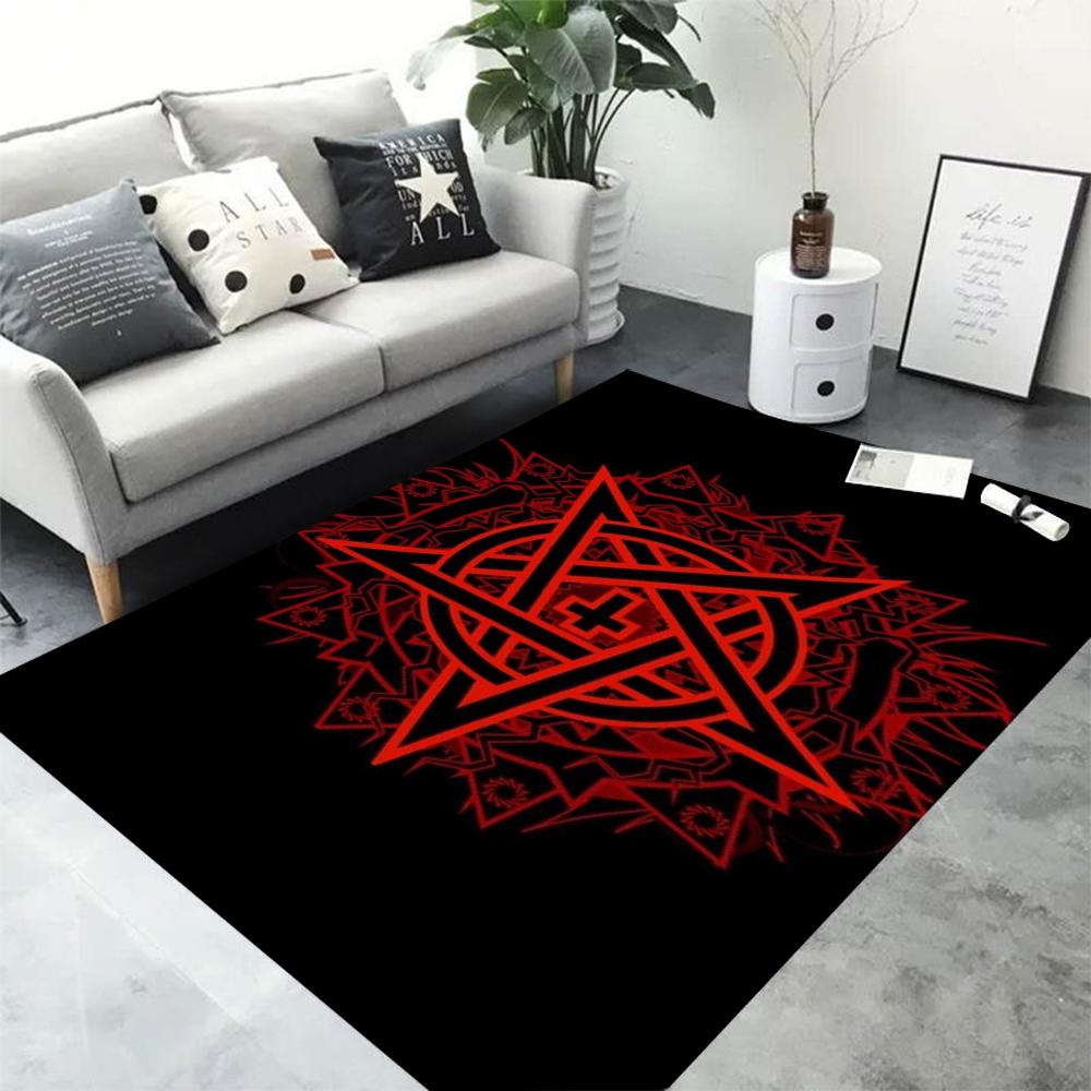 Satanic Satan Area Rug Carpet Demon Skulls Ouija Board Gothic Mat Doormat for Living Room Bedroom Home Decor Witchcraft Supplies