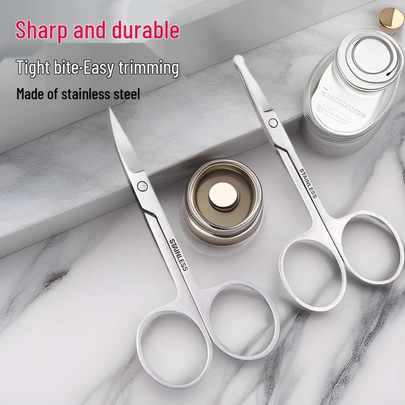 Stainless Steel Nose & Eyebrow Scissors: Pointed & Round Tips, Various Styles for Beauty & Makeup Needs