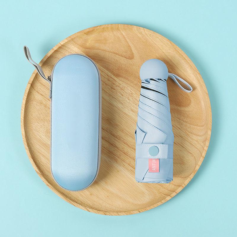 Parasol Capsule Sun Umbrella: 50% Off Mini UV Protection for Women, Dual-Purpose for Sun and Rain.