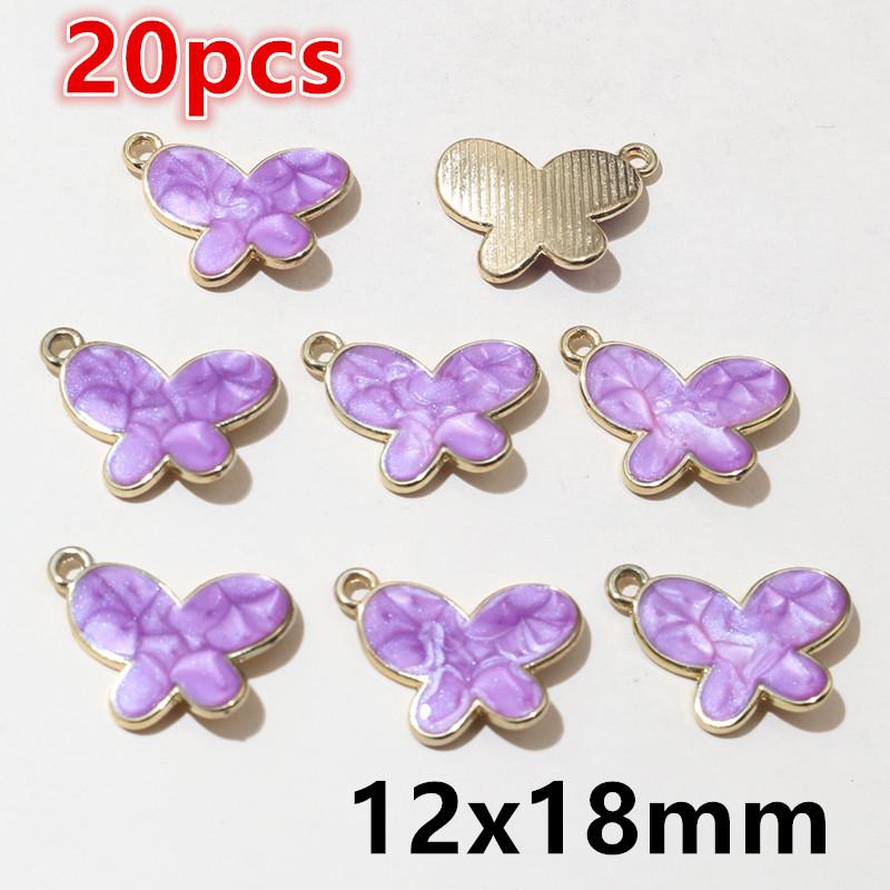 10-20pcs Enamel Butterfly Charms Pendants DIY Jewelry Making Connector Accessories for Earrings Necklace Bracelet Findings