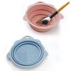 Multi-functional Silicone Makeup Brush Cleaning Bowl Powder Puff Beauty Washing Scrubber Pad with Folding Brush Holder