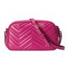 Gucci GG Marmont Letter Combination Chevron Leather Crossbody Shoulder Bag Small Women Bags Purple Red 447632-DAAAH-5518