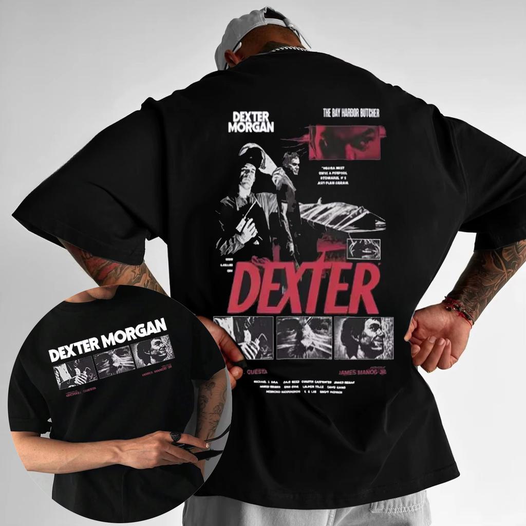 2025 Casual 100% Cotton Retro T-Shirt Men's Fashion Extra Large Streetwear Limited Edition Dexter Morgan Bay Butcher Trends Y2K