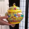 Enamel Color Porcelain Tea Canister Sealed Ceramic General Jar Storage Jars Desk Decoration Tea Cans Candy Pots Tea Caddy