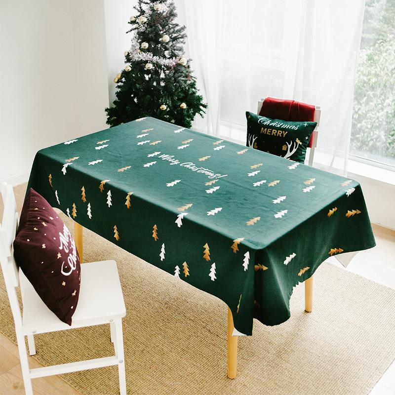 Novoroční dárek Vánoční série Vodotěsný Běžný ubrus na stůl Zesílený Obdélníkový Ubrus na jídelní stůl Ubrus na konferenční stolek