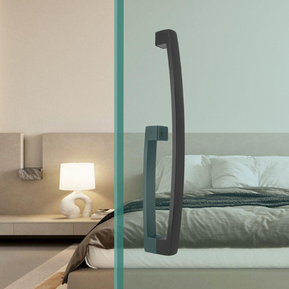 304 Stainless Steel Shower Room Handle Thickened Design Bright Black Finish Bathroom Handle High-End Atmosphere Copper Core