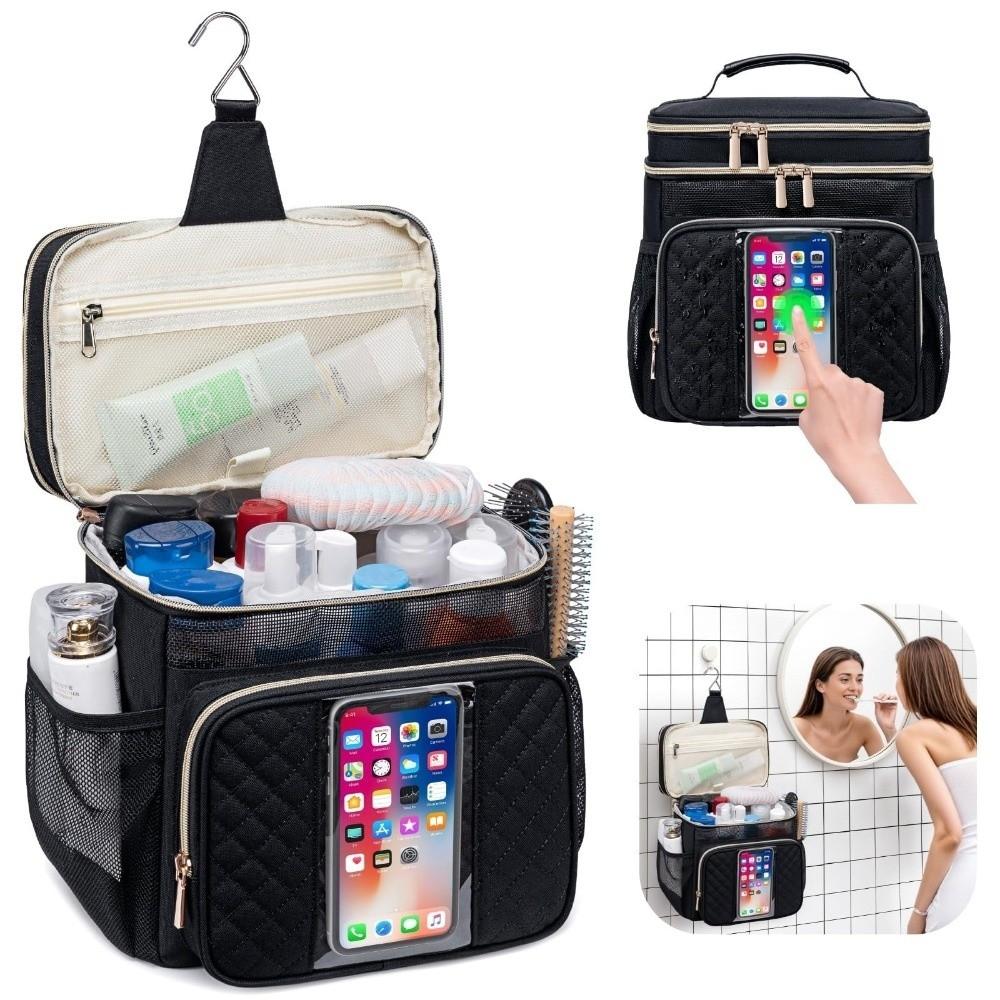 NUOVA Borsa da Toilette di Grande Capacità Portatile con Gancio Appendiabile Borsa da Doccia Multiuso con Tasca per Telefono Borsa da Bagno per Donne Uomini