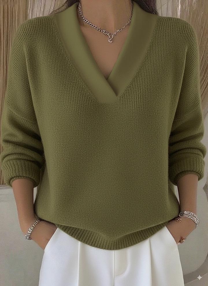 2025 Damen Freizeit V-Ausschnitt Strickpullover - Europäische & Amerikanische Herbst/Winter Mode