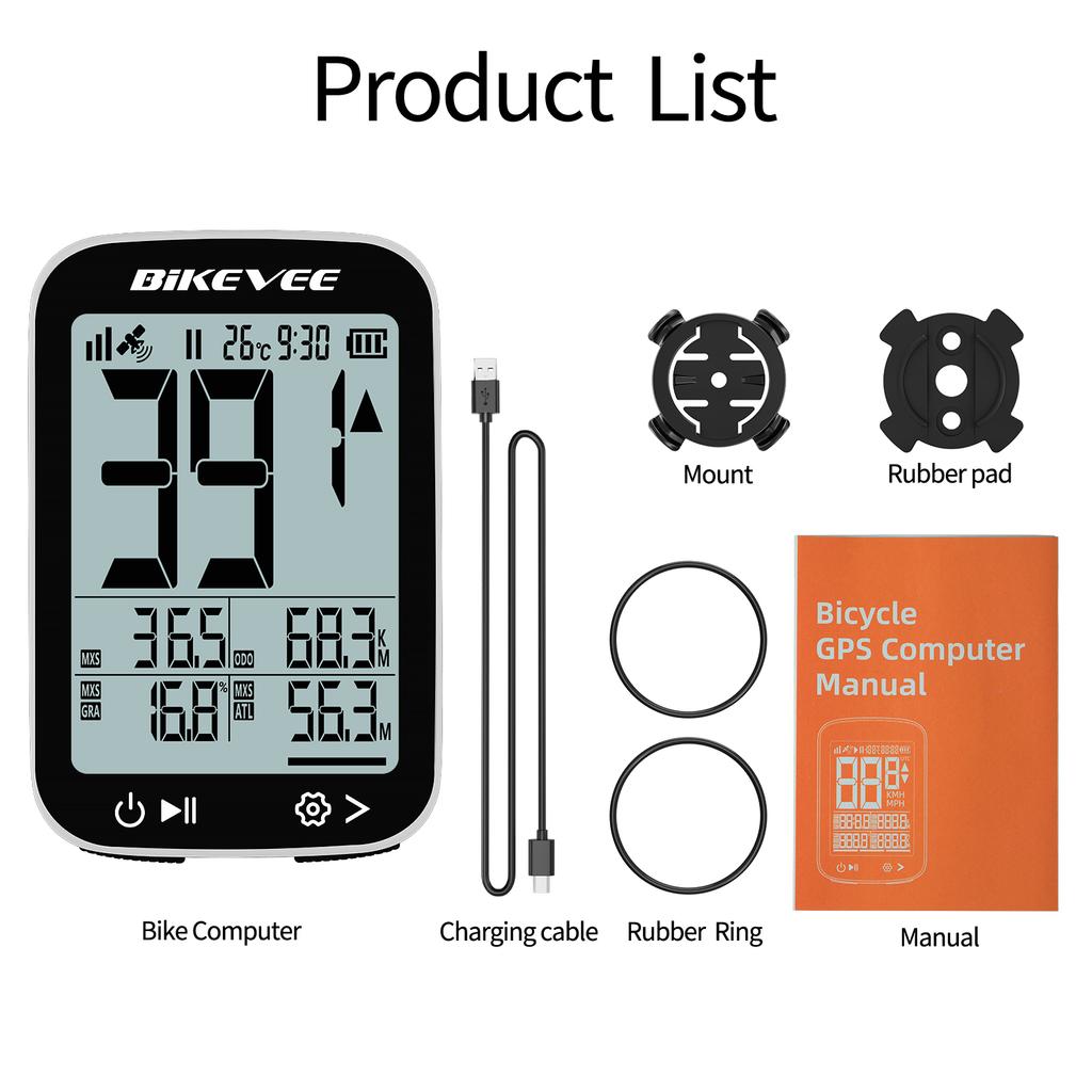 Bike Accessories GPS Cycling Computer Waterproof Mountain Road Bicycle Wireless Speedometer Tachymeter Odometer Cyclocomputer