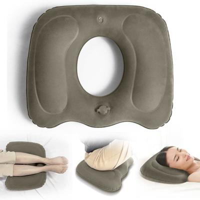 Inflatable Cushion Mid Hollow Anti-Decubitus for Hemorrhoids Flocked Buttock Cushion