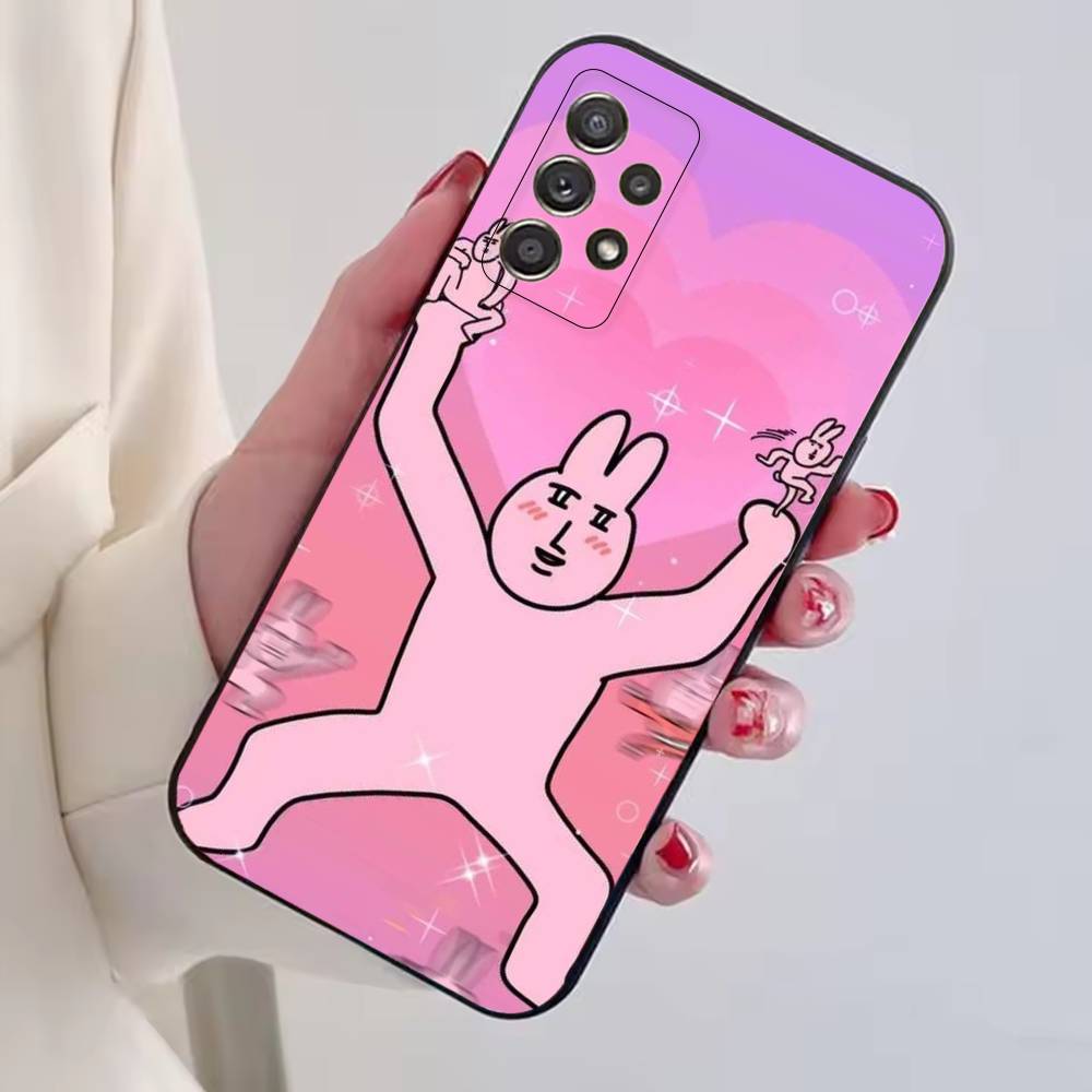 

Funny Pink Rabbit My Friend Phone Case Black Silicone Soft For Samsung S25,S24,S21,S22,S23,S30,Ultra,S20,Plus,Fe,Lite Samsung S30plus5G
