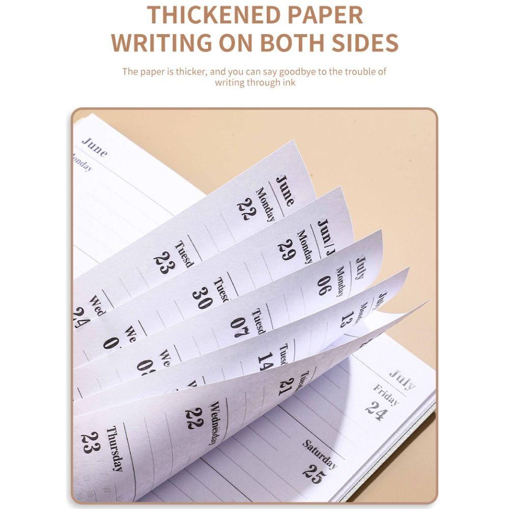 12 Months A6 Agenda Planning Notebook Pu Leather Office Work Planner To-do List Notebook Business