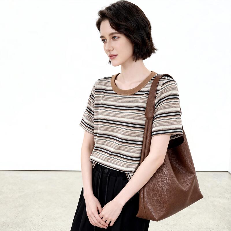 ENC Striped Loose Fit Short-Sleeve T-shirt S