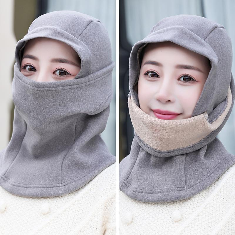 

Warm cap Children s winter cycling fleece thickened new windproof pullover hat Warm scarf integrated hat One size (elastic) сірий колір