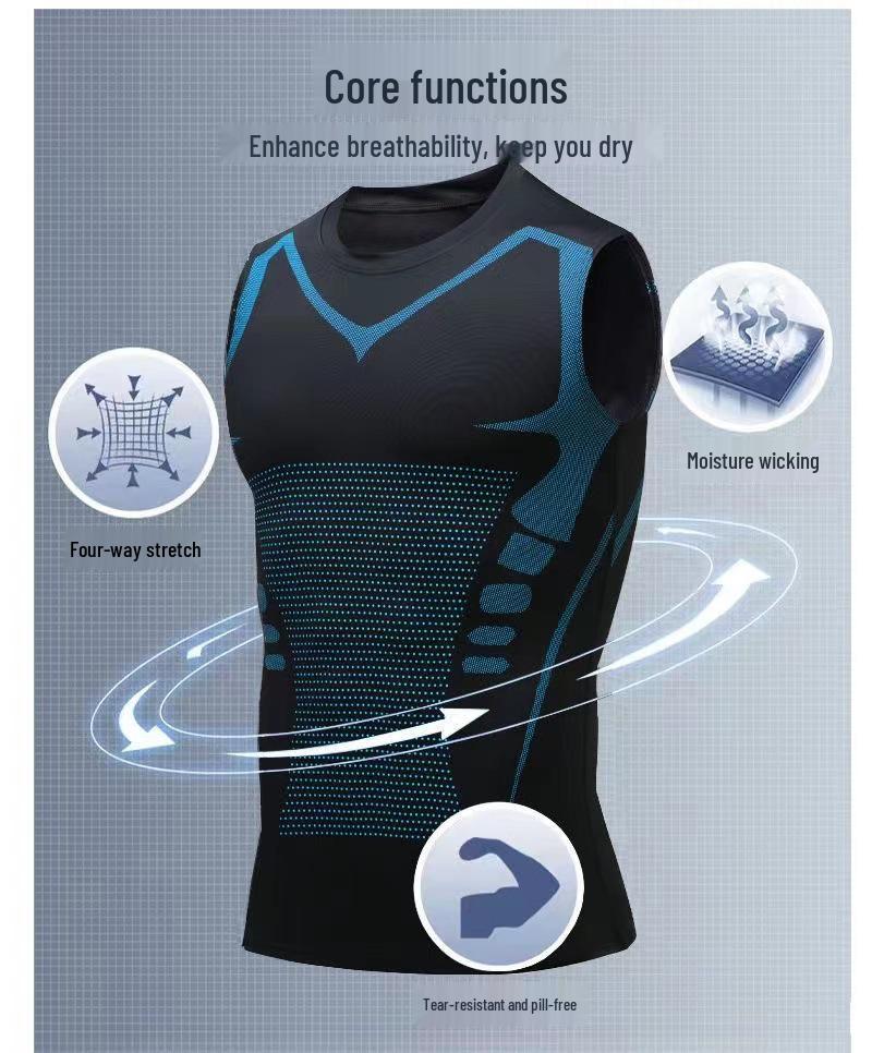 Herren ärmelloses Quick-Dry Fitness Tanktop – Atmungsaktives, eng anliegendes, schweißabsorbierendes Unterhemd für Laufen & Training.