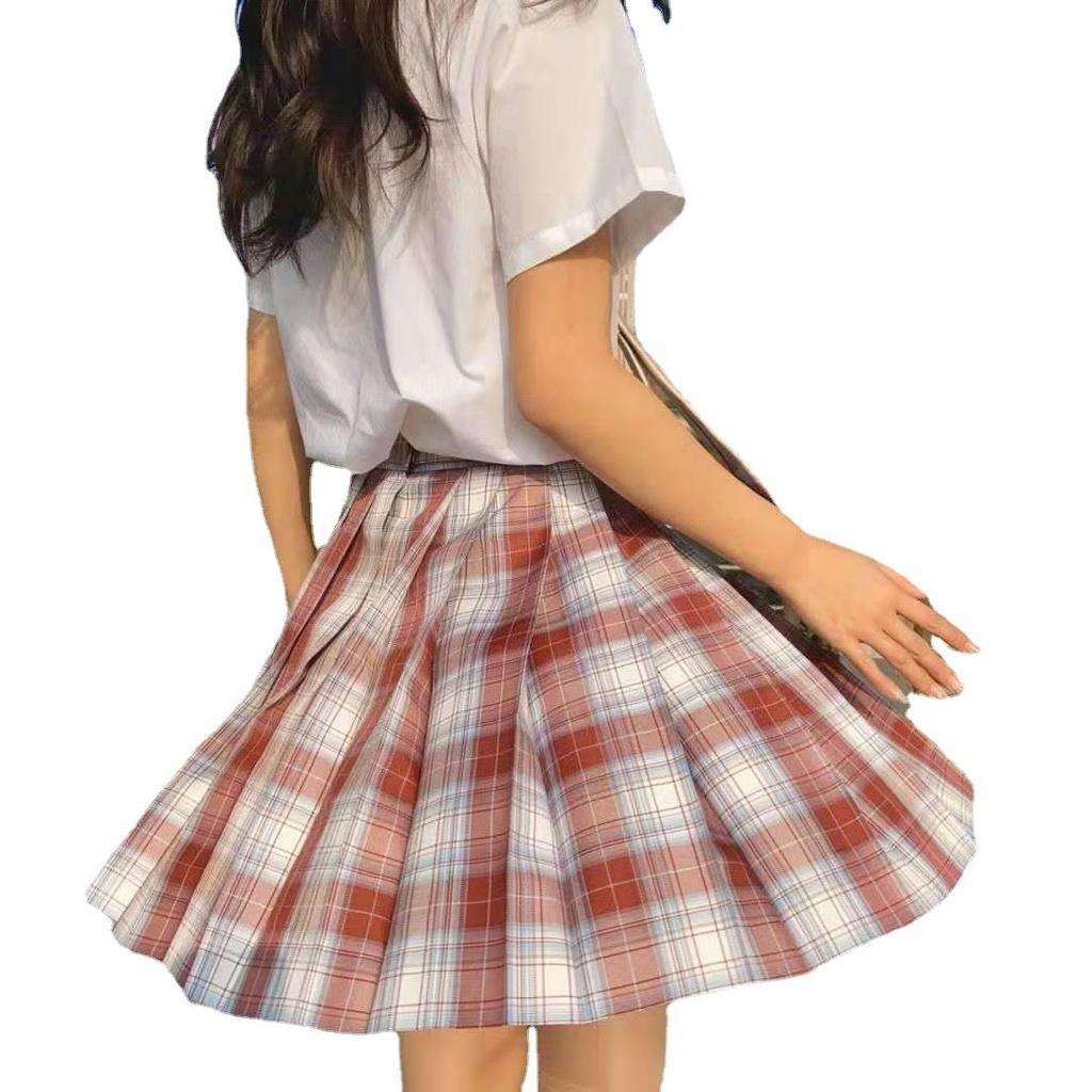 Ash Women's Academy Style Sailor Suit: Short Sleeve JK Student Uniform with Genuine Pleated Short Skirt