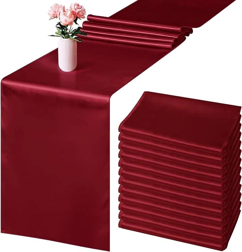 2-10PCS Satin Table Runner 30x275cm For Wedding Party Events Decoration Birthday Parties Banquets Decor Graduations Engagements
