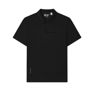 White Cool Breathable Soft Comfortable Business Casual Versatile Simple Short Sleeve Polo Shirt Men Polo Shirts Black F11M523123F-BK