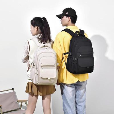 Sac à dos Oxford anti-éclaboussures pour femme, couleur unie, 15,6 pouces – Polyvalent pour l'école et les voyages