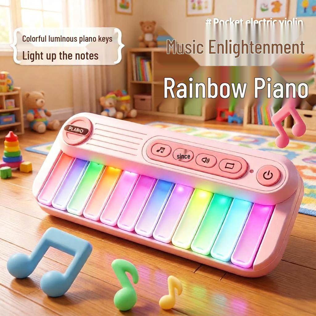 Rainbow Mini Rabbit Electronic Keyboard - Beginner's Musical Toy for Children