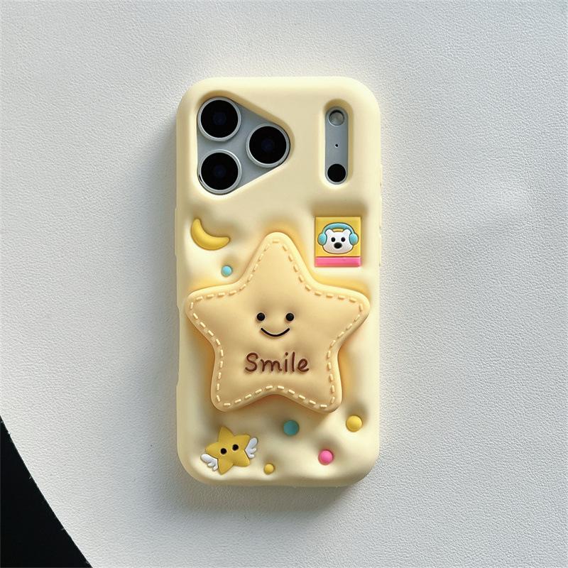 

Cartoon Star Stand Phone Case for iPhone 11/12/13/14/15/16/17 Pro Max – Drop-proof iPhone 16