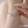 Dawapara Sri Yantra Bracelet Adjustable Braided Rope Sacred Geometry Mandala Chakra Spiritual Jewelry Stainless Steel