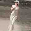 French Style Elegant V-Neck Midi Dress with Twisted Waist
