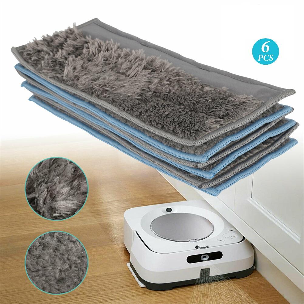 6pcs Mop Pad Compatible For Irobot Braava Jet M6 Vacuum Cleaner Reusable Wet Dry Washable Mop Pad As shown#0