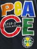 World Peace Peace Anti-war Letter Printed Personalized Printed T-shirt for Women, Loose and Casual, Student Round-neck for Men