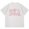 Light Gray Front Shoulder Short-sleeved T-shirt Women's Pure Cotton Large Size Loose Oversize Round Neck Half-sleeved Top Trendy Ins