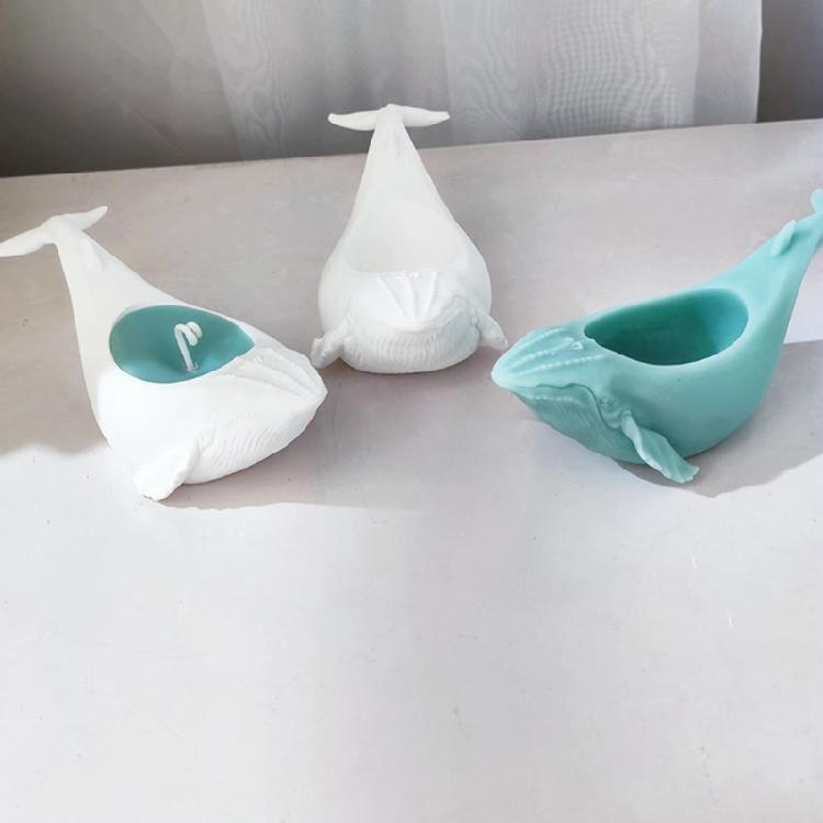 Candle Holder Mold Candle Cup Mold Craft Molds Whale Shape Candle Base Molds Silicone Crafting Moulds for Resin Crafting