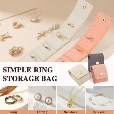 Portable Mini Jewelry Bag Earrings Jewelry Necklace Storage Bag Travel Storage Bag Storage Packaging Box Divided Accessories Bag
