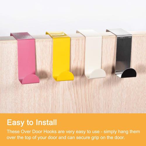 uxcell Door Hooks, Set of 2 - Stainless Steel Door Hanger Hooks, S-Shaped Hooks for Clothes, Hats, and Towels (Black)