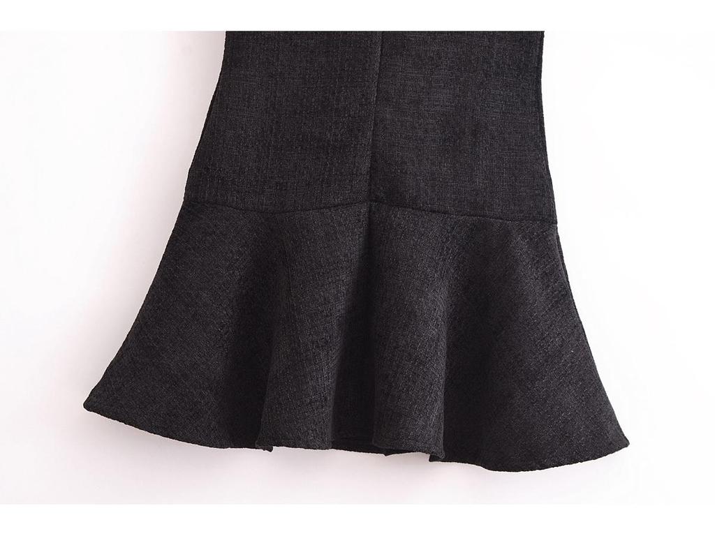 2024 Winter Women's European & American Style Elegant Textured Sleeveless Round Neck Dress