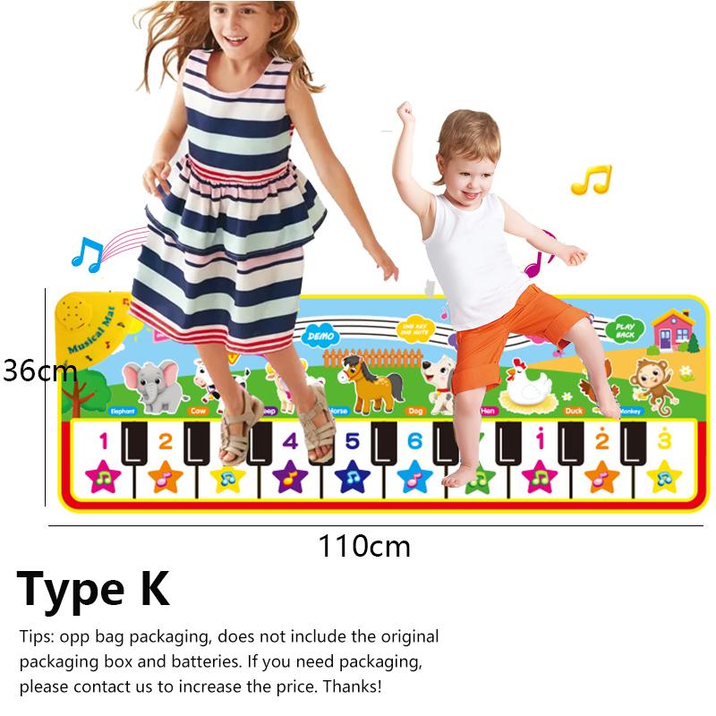 Kids Musical Carpet Baby Toddlers Fitness Keyboard Piano Mat Music Play Instrument Montessori Education Toys Gift for Girl Boy