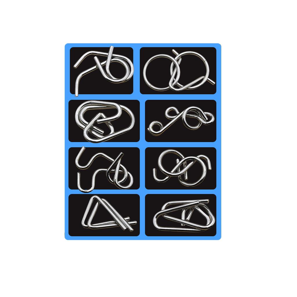 8PCS/Set Fun Metal Chinese Ring Puzzle IQ Logic Game Intelligent Brain Teaser For Children Adult Family Entertainment 2026 New