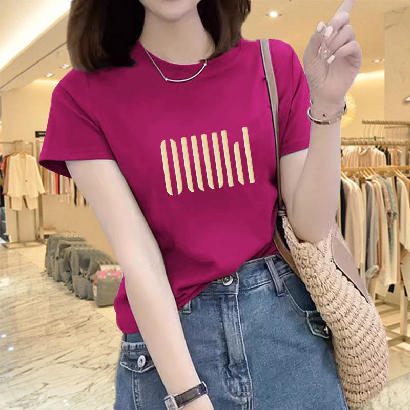 

2025 Новая женская футболка с коротким рукавом темно-зеленого цвета свободного кроя из хлопка - Летняя мода, стройнящий топ 2XL