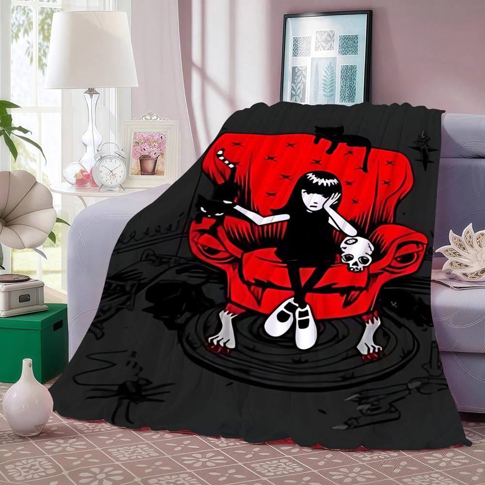 Character E-Emily the Strange Throw Lightweight 240g Flannel Blanket Soft Skin-friendly for Summer Cooling