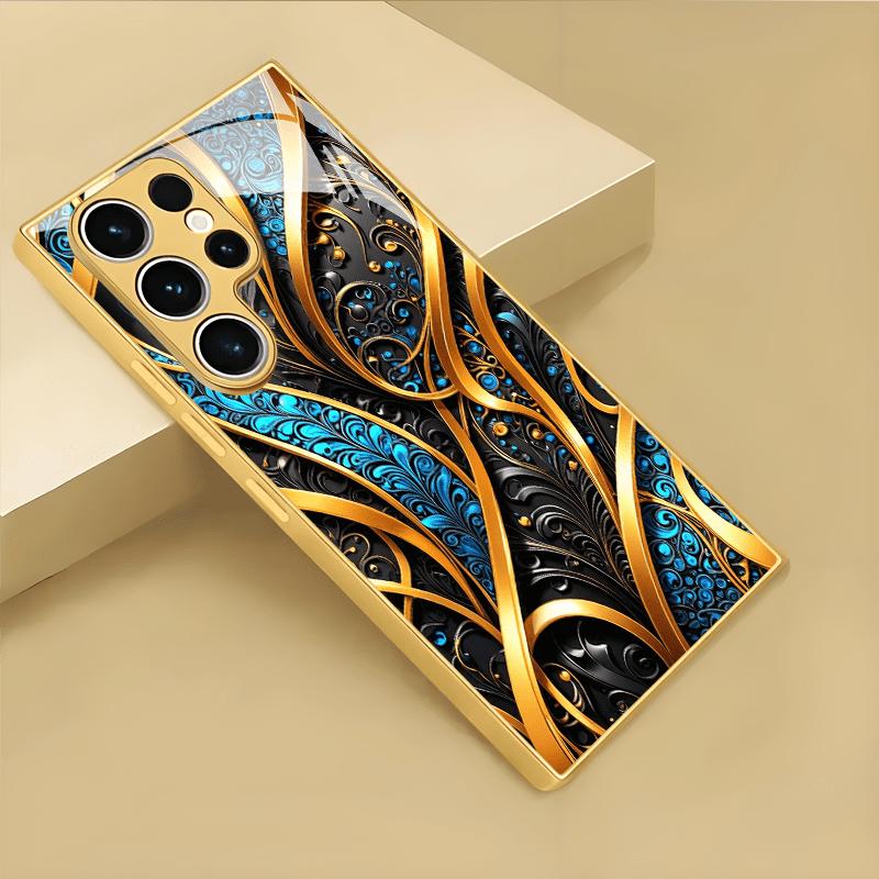 

Перо вихрь Высококачественный чехол для телефона Электроокрашенное стекло ТПУ Чехол для телефона для Samsung Galaxy S26 S25 S24 S23 S22 S21 FE, Ultra, Plus For Galaxy S26