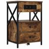 Nightstand Smoked Oak 40 X 31 X 60 Cm Engineered Wood