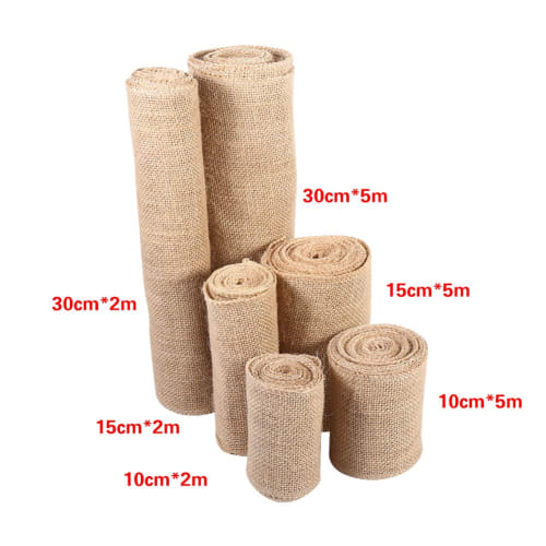 Natürliche Jute Sackleinen Tischdeko, Sackleinenrolle, Band für Stühle, Tische, Geschenke und mehr, Perfekt für Hochzeiten, Empfänge, Partys, Jubiläen, an
