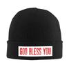GOD BLESS YOU Knitting Hat  Beanie Hats Gym Elastic Female Male Bonnet Hats Spring Custom Retro Caps Birthday Gift