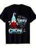 Unisex Gnome Graphic Retro TShirt 220gsm Heavyweight Fabric Blue Text Gnome Print Machine Washable Sizes SXxxl Plus Sizes Available