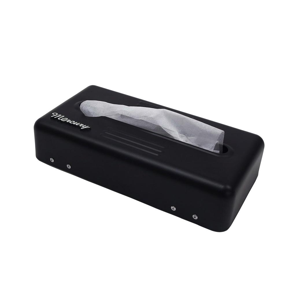 Keystone MCR Tin 2WAY Tissue Box Matte Black W27 H14 ME010900 Size Approx. D5.5