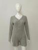 Dames Ribgebreide Jumpsuit - Herfst/Winter Europese & Amerikaanse Stijl, Casual Slim-fit