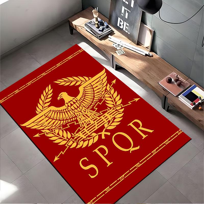 Roman Eagle SPQR Red Carpet suitable as a non-slip mat for the living room or bedroom sofa