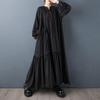 Long Sleeve Plus Size Vintage Black New In Dresses for Women Casual Loose Spring Autumn Dress